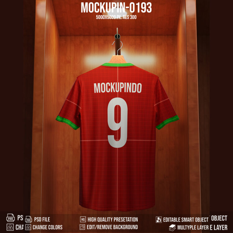 0193 Vcomb Soccer Jersey Mockup, Cabinet Background. PSD - Image 2