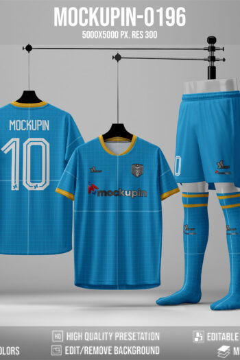 0196 Soccer Jersey Mockup, PSD