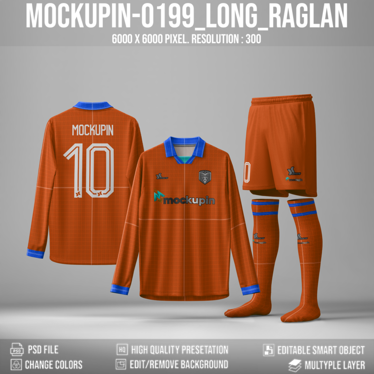 0199 Vintage Collar Soccer Jersey Mockup, PSD – Mockupin