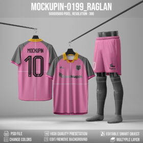 0199 Vneck Flat Jersey Mockup