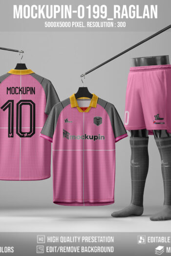 0199 Vneck Flat Jersey Mockup