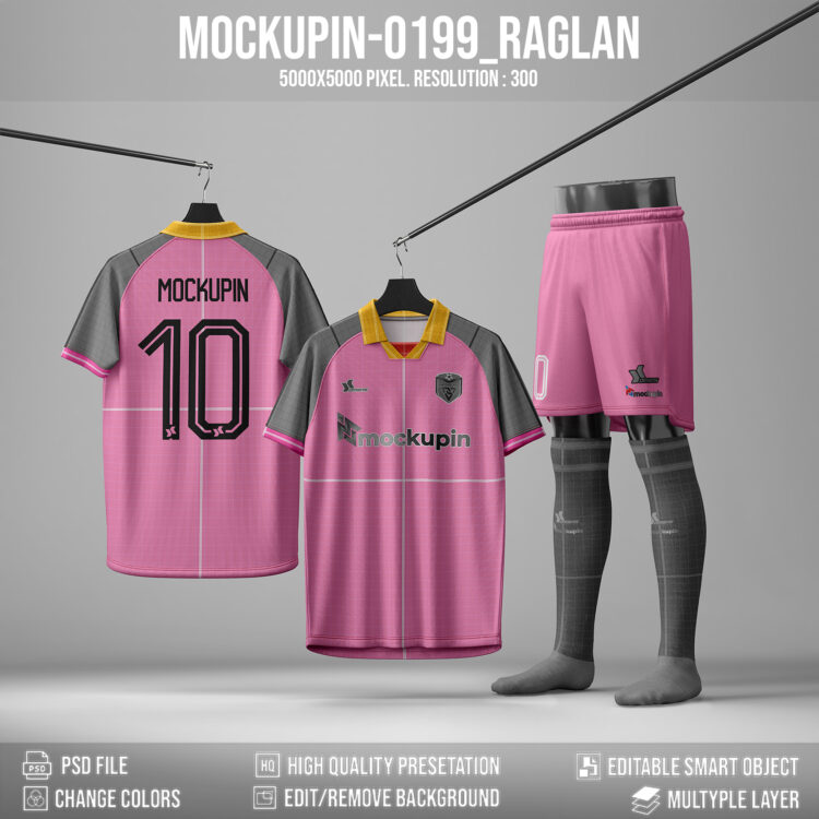 0199 Vneck Flat Jersey Mockup