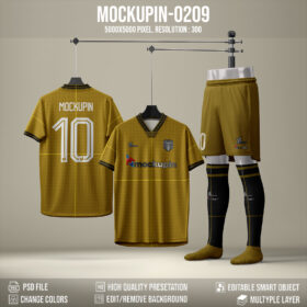 0209 Vintage Soccer Jersey Mockup, PSD
