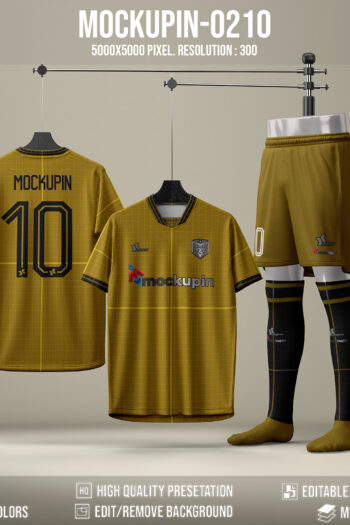 0210 Soccer Jersey Mockup, PSD