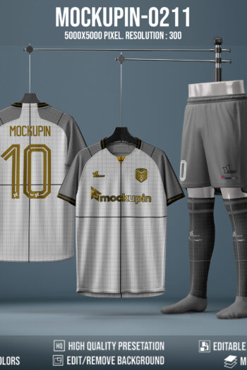 0211 Roundneck Soccer Jersey Mockup, unique Set