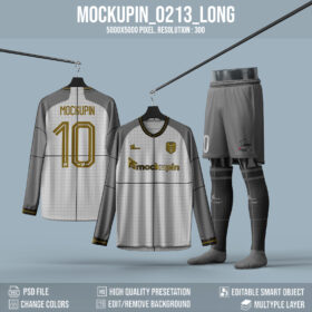 0213 LongSleeve Jersey Mockup 1 Button ( Cross collar )