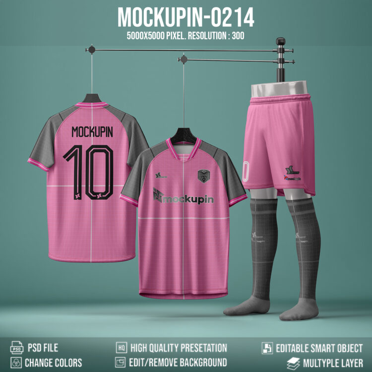 0214 Soccer Jersey Mockup, Raglan. PSD