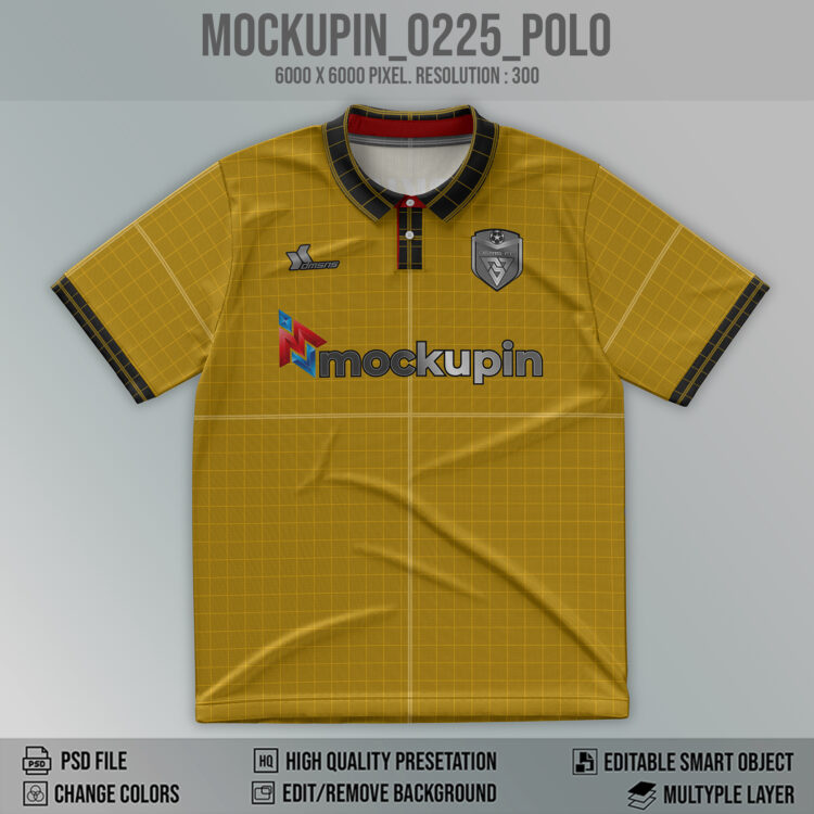0225 Jersey Mockup Raglan Polo Collar