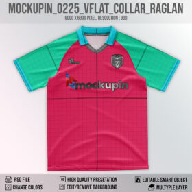 0225 Jersey mockup Raglan V-Flat Collar