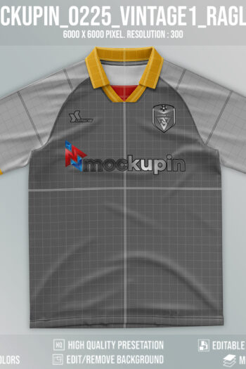 0225 Jersey mockup Vintage Collar 1 Raglan