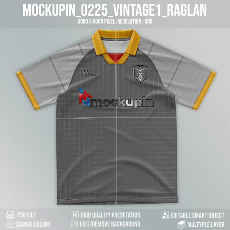 0225 Jersey mockup Vintage Collar 1 Raglan