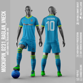 0231 Full Body Raglan Soccer Jersey V-neck