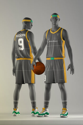 0238 Basketball jersey mockup V-NECK Inside