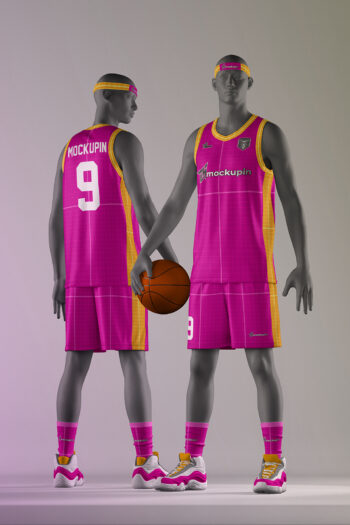 0238 Basketball jersey mockup V-NECK Outside
