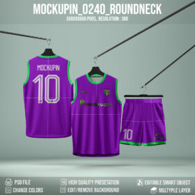 0240  Sleeveless Roundneck Jersey Mockup, PSD