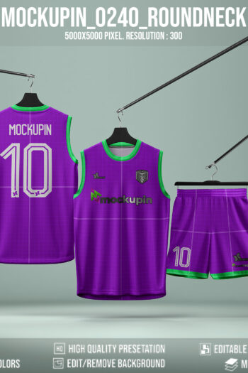 0240  Sleeveless Roundneck Jersey Mockup, PSD