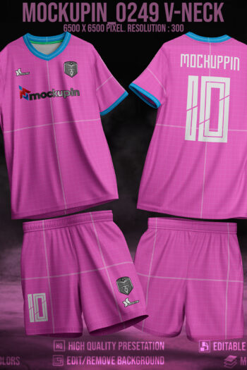 0249 V_Neck Regular Jersey Mockup