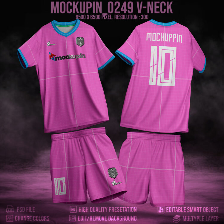 0249 V_Neck Regular Jersey Mockup – Mockupin