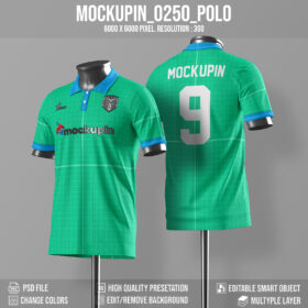 0250 Polo Collar Jersey Mockup
