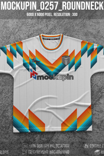 0257 Vintage Cutting Jersey Mockup Roundneck