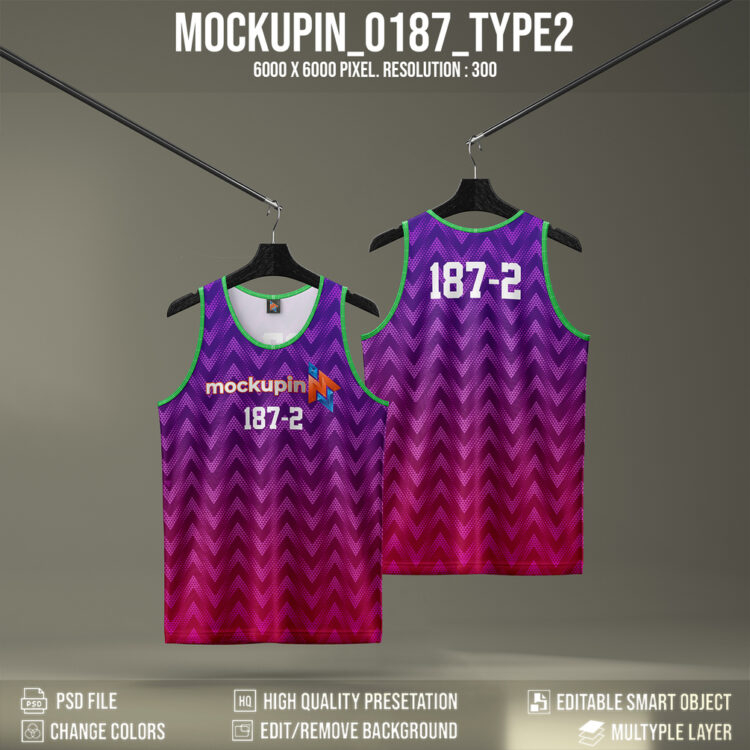 0187 Running Singlet Jersey Mockup - Image 2