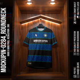 0284 4 in 1 Roundneck Collar Jersey Mockup