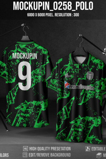 0258 POLO Collar Jersey Mockup