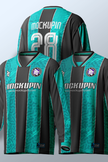 0298 Oversized Longsleeve V-FLAT Collar Jersey Mockup, VCOL02