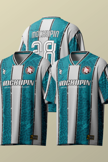 0299 Oversized V-Flat Collar Jersey Mockup, VFL04