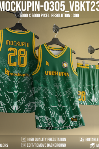 0305 Basketball Jersey Mockup V-Neck Type-1 - VBKT23