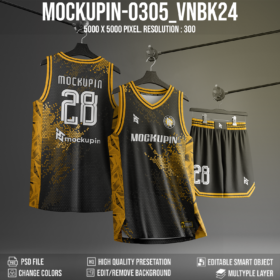 0305 Basketball Jersey Mockup V-Neck Type-2- VNBK24
