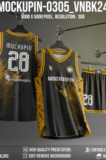0305 Basketball Jersey Mockup V-Neck Type-2- VNBK24