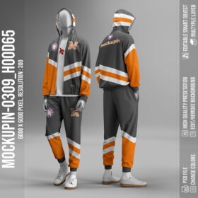 Tracktop Hoodie Jacket & Training, Raglan Sleeve Mockup - HOOD65 (mockupin_0309)