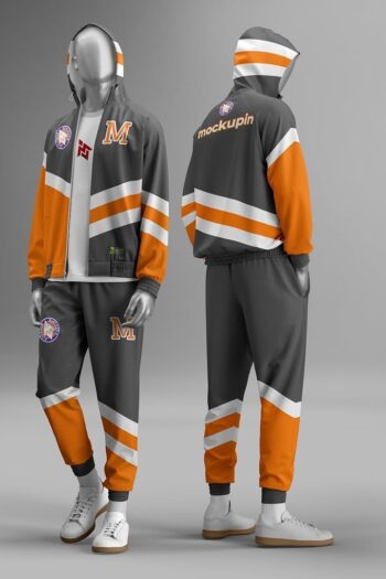 Tracktop Hoodie Jacket & Training, Raglan Sleeve Mockup - HOOD65 (mockupin_0309)