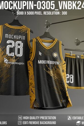 Basketball Jersey Mockup V-Neck Type-2- VNBK24(mockupin 0305)
