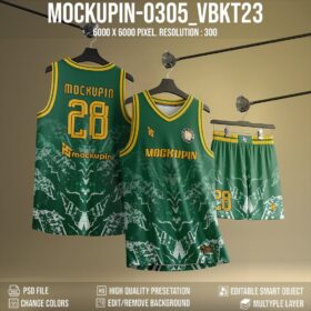 Basketball Jersey Mockup V-Neck Type-1 - VBKT23 (mockupin 0305)