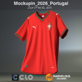 Portugal PUMA 2026 World Cup Jersey Mockup (mockupin 0310)