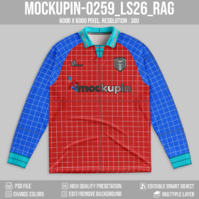 Longsleeve Raglan Vintage Placked Collar Jersey Mockup (Mockupin_0259)