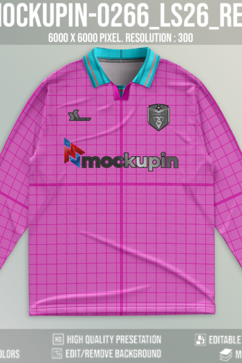 Longsleeve Vintage Collar Jersey Mockup (Mockupin_0266)