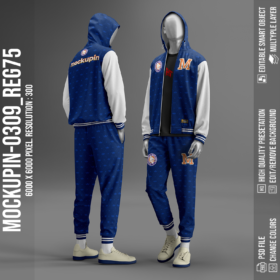 Tracktop Hoodie Jacket & Training, Raglan Sleeve Mockup - HOOD65 (mockupin_0309)