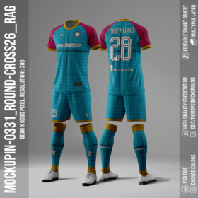 Raglan Round Cross Jersey Mockup Oneclick in Single Smart Object CROSS26 (Mockupin 0331)