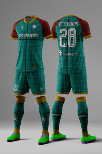 Raglan Vneck Flat Jersey Mockup Oneclick in Single Smart Object VFL47 (Mockupin 0331)