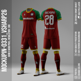 Raglan V-Sharp Jersey Mockup Oneclick in Single Smart Object VSHARP26 (Mockupin 0331)