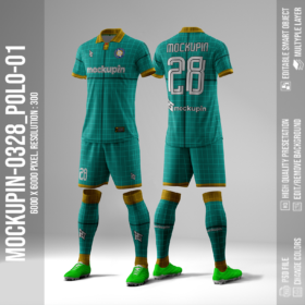 Polo Collar Jersey Mockup Oneclick in Single Smart Object POLO-01 (Mockupin 0328)