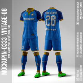 Raglan Vintage Collar Jersey Mockup Oneclick in Single Smart Object VINTAGE08 (Mockupin 0333)
