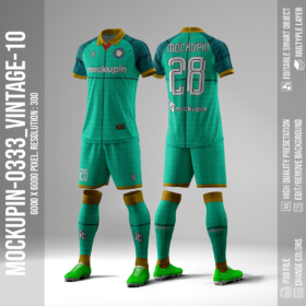 Raglan Vintage Collar Jersey Mockup Oneclick in Single Smart Object VINTAGE10 (Mockupin 0333)
