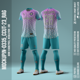 Raglan Round Cut Collar Jersey Mockup Oneclick in Single Smart Object CCUT-23 (Mockupin 0335)