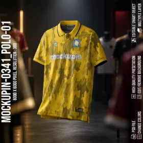 Polo Collar Jersey Mockup Oneclick in Single Smart Object POLO-01