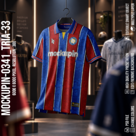 V-Placked Collar Jersey Mockup Oneclick in Single Smart Object TRIA-33 (Mockupin 0341)