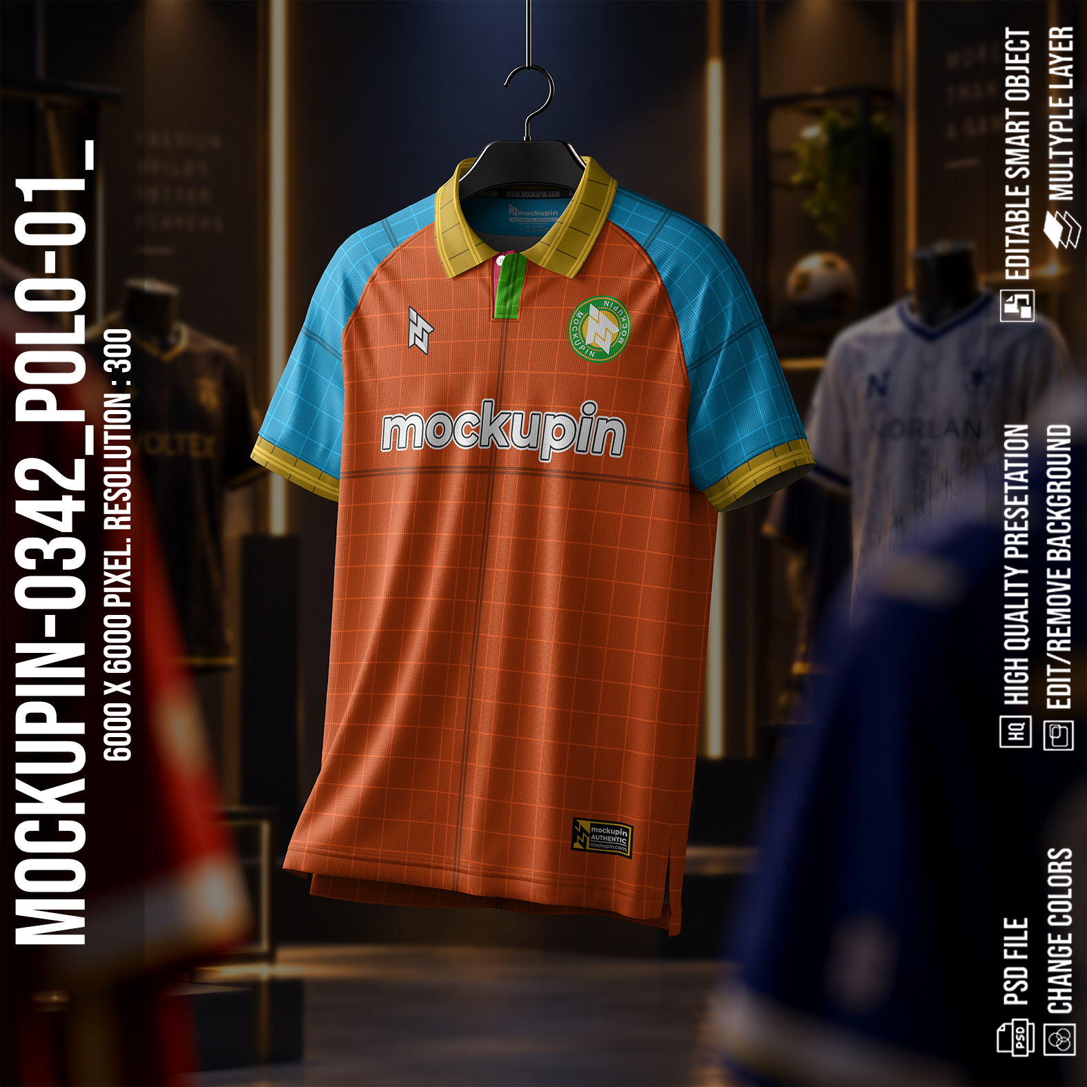 Raglan Polo Collar Jersey Mockup Oneclick in Single Smart Object POLO-01 (Mockupin 0342) - Image 2